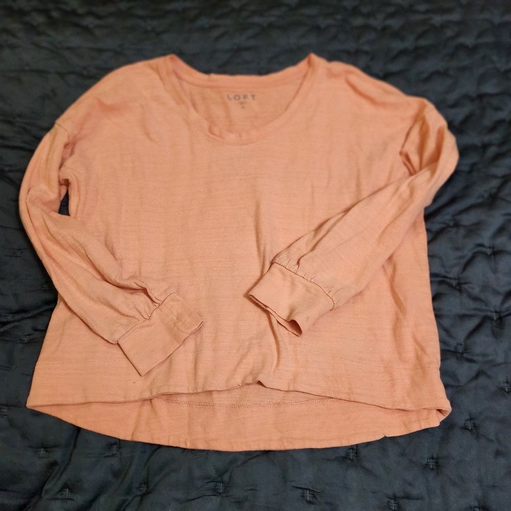 LOFT Women's Peach Long Sleeve Top